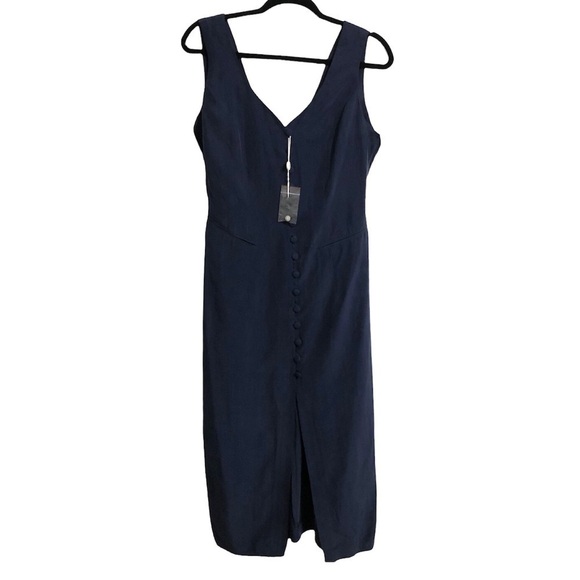 Dine front button up slit back tie midi dress - Picture 7 of 7